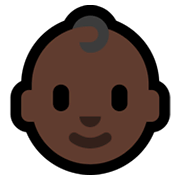 👶🏿 Emoji Baby: dunkle Hautfarbe Microsoft Windows 11.