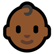 👶🏾 Emoji Bebé: Tono De Piel Oscuro Medio en Microsoft Windows 11.