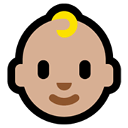 Emoji 👶🏼 Neonato: Carnagione Abbastanza Chiara su Microsoft Windows 11.