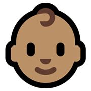 👶🏽 Emoji Bebé: Tono De Piel Medio en Microsoft Windows 11.
