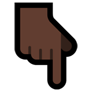 👇🏿 Emoji Dorso Da Mão Com Dedo Indicador Apontando Para Baixo: Pele Escura na Microsoft Windows 11.