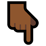 👇🏾 Emoji Dorso Da Mão Com Dedo Indicador Apontando Para Baixo: Pele Morena Escura na Microsoft Windows 11.