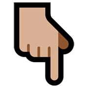 Emoji 👇🏼 Indice Abbassato: Carnagione Abbastanza Chiara su Microsoft Windows 11.