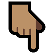 👇🏽 Emoji nach unten weisender Zeigefinger: mittlere Hautfarbe Microsoft Windows 11.