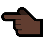 👈🏿 Emoji Dorso De Mano Con índice A La Izquierda: Tono De Piel Oscuro en Microsoft Windows 11.