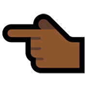 👈🏾 Emoji Dorso Da Mão Com Dedo Indicador Apontando Para A Esquerda: Pele Morena Escura na Microsoft Windows 11.