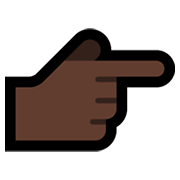👉🏿 Emoji nach rechts weisender Zeigefinger: dunkle Hautfarbe Microsoft Windows 11.
