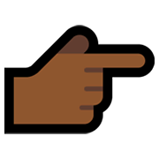 👉🏾 Emoji Dorso De Mano Con índice A La Derecha: Tono De Piel Oscuro Medio en Microsoft Windows 11.