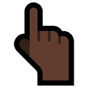 👆🏿 Emoji nach oben weisender Zeigefinger von hinten: dunkle Hautfarbe Microsoft Windows 11.