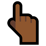 Emoji 👆🏾 Indice Alzato: Carnagione Abbastanza Scura su Microsoft Windows 11.