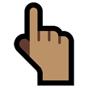 Emoji 👆🏽 Indice Alzato: Carnagione Olivastra su Microsoft Windows 11.