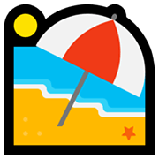 Emoji 🏖️ Spiaggia Con Ombrellone su Microsoft Windows 11.