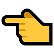 ☚ Emoji Indicador de direção à esquerda preenchido na Microsoft Windows 11.