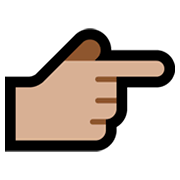 ☛🏼 Emoji Indicador de direção à direira preenchido: Pele Morena Clara na Microsoft Windows 11.