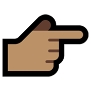 ☛🏽 Emoji Indicador de direção à direira preenchido: Pele Morena na Microsoft Windows 11.