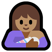 Emoji 🤱🏽 Allattare: Carnagione Olivastra su Microsoft Windows 11.