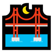 🌉 Emoji Brücke vor Nachthimmel Microsoft Windows 11.