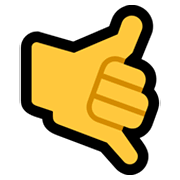 Emoji 🤙 Mano Con Gesto Di Chiamata su Microsoft Windows 11.