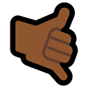 🤙🏾 Emoji Sinal «me Liga»: Pele Morena Escura na Microsoft Windows 11.