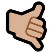 Emoji 🤙🏼 Mano Con Gesto Di Chiamata: Carnagione Abbastanza Chiara su Microsoft Windows 11.