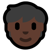 🧒🏿 Emoji Infante: Tono De Piel Oscuro en Microsoft Windows 11.