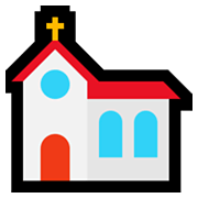 Emoji ⛪ Chiesa su Microsoft Windows 11.