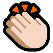 Emoji 👏🏻 Mani Che Applaudono: Carnagione Chiara su Microsoft Windows 11.