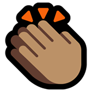 Emoji 👏🏽 Mani Che Applaudono: Carnagione Olivastra su Microsoft Windows 11.