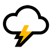 🌩️ Emoji Wolke mit Blitz Microsoft Windows 11.