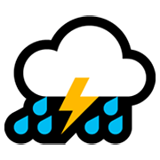 ⛈️ Emoji Wolke mit Blitz und Regen Microsoft Windows 11.