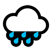 🌧️ Emoji Wolke mit Regen Microsoft Windows 11.