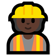 👷🏿 Emoji Trabalhador De Construção Civil: Pele Escura na Microsoft Windows 11.