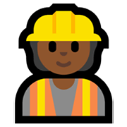 👷🏾 Emoji Bauarbeiter(in): mitteldunkle Hautfarbe Microsoft Windows 11.