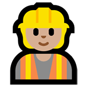 👷🏼 Emoji Trabalhador De Construção Civil: Pele Morena Clara na Microsoft Windows 11.