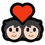 Émoji 💑🏻 Couple Avec Cœur, Peau Claire sur Microsoft Windows 11.