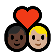 Emoji 👨🏿‍❤️‍👨🏼 Coppia Con Cuore - Uomo: Carnagione Scura, Uomo: Carnagione Abbastanza Chiara su Microsoft Windows 11.