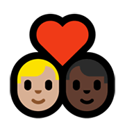 Emoji 👨🏼‍❤️‍👨🏿 Coppia Con Cuore - Uomo: Carnagione Abbastanza Chiara, Uomo: Carnagione Scura su Microsoft Windows 11.