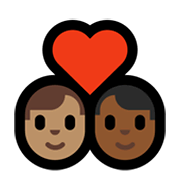 Émoji 👨🏽‍❤️‍👨🏾 Couple Avec Cœur - Homme: Peau Légèrement Mate, Homme: Peau Mate sur Microsoft Windows 11.