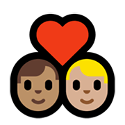 Emoji 👨🏽‍❤️‍👨🏼 Coppia Con Cuore - Uomo: Carnagione Olivastra, Uomo: Carnagione Abbastanza Chiara su Microsoft Windows 11.