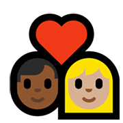 👨🏾‍❤️‍👩🏼 Emoji Liebespaar - Mann: mitteldunkle Hautfarbe, Frau: mittelhelle Hautfarbe Microsoft Windows 11.