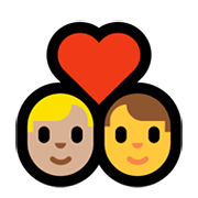 Emoji 👨🏼‍❤️‍👨 Coppia Con Cuore - Uomo: Carnagione Abbastanza Chiara, Hombre su Microsoft Windows 11.