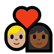 👨🏼‍❤️‍👩🏾 Emoji Pareja Enamorada - Hombre: Tono De Piel Claro Medio, Mujer: Tono De Piel Oscuro Medio en Microsoft Windows 11.