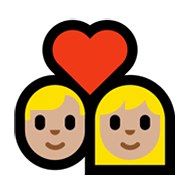 👨🏼‍❤️‍👩🏼 Emoji Pareja Enamorada - Hombre: Tono De Piel Claro Medio, Mujer: Tono De Piel Claro Medio en Microsoft Windows 11.