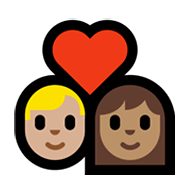 Emoji 👨🏼‍❤️‍👩🏽 Coppia Con Cuore - Uomo: Carnagione Abbastanza Chiara, Donna: Carnagione Olivastra su Microsoft Windows 11.