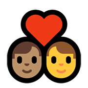 Émoji 👨🏽‍❤️‍👨 Couple Avec Cœur - Homme: Peau Légèrement Mate, Hombre sur Microsoft Windows 11.