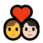 👨‍❤️‍👨🏻 Emoji Pareja Enamorada - Hombre, Hombre: Tono De Piel Claro en Microsoft Windows 11.