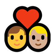 Emoji 👨‍❤️‍👨🏼 Coppia Con Cuore - Uomo, Uomo: Carnagione Abbastanza Chiara su Microsoft Windows 11.