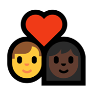 👨‍❤️‍👩🏿 Emoji Casal Apaixonado - Homem, Mulher: Pele Escura na Microsoft Windows 11.