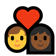 Emoji 👨‍❤️‍👩🏾 Coppia Con Cuore - Uomo, Donna: Carnagione Abbastanza Scura su Microsoft Windows 11.
