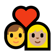 👨‍❤️‍👩🏼 Emoji Liebespaar - Mann, Frau: mittelhelle Hautfarbe Microsoft Windows 11.